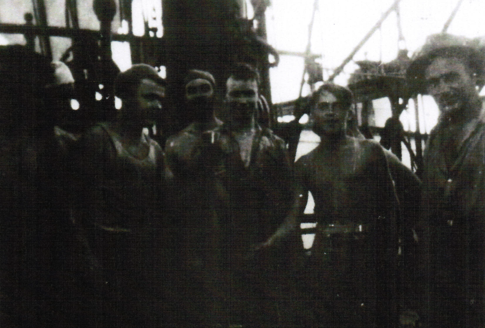 L.R. Self, Paul (white cap), Kannianann, Ayliffe, Donkeyman, Weronan, Bos’n